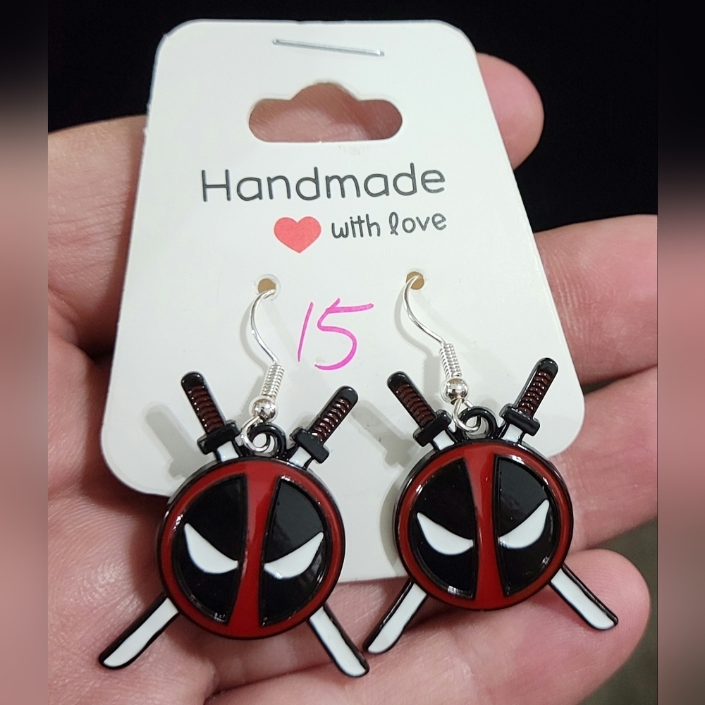 Deadpool Earrings Hypoallergenic Comics Anime Comicbook